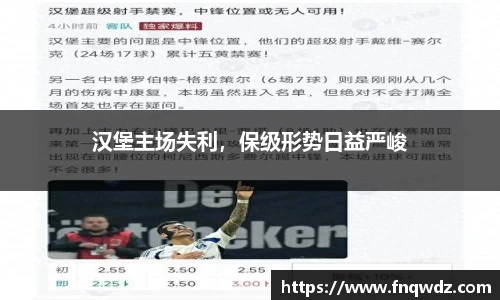 汉堡主场失利，保级形势日益严峻